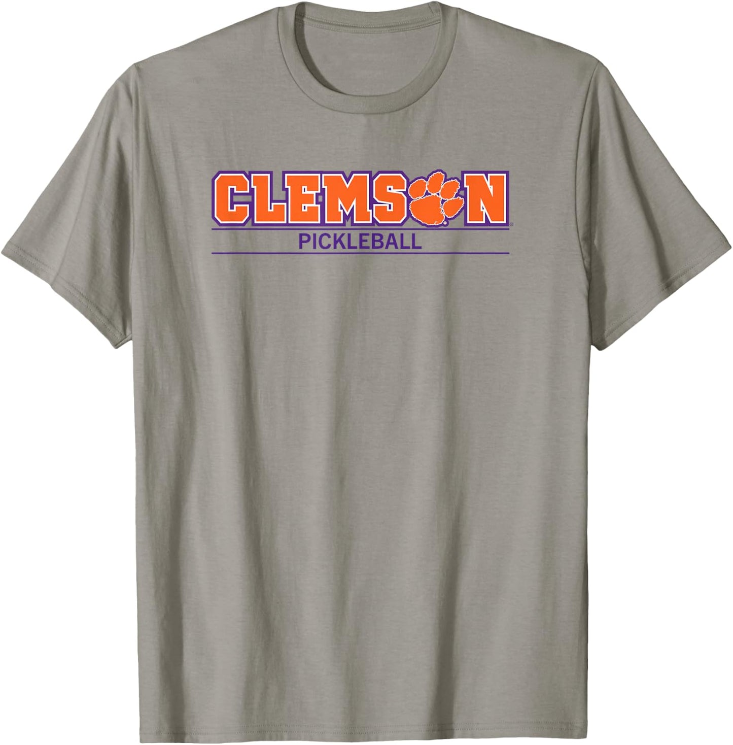 Campus Lab Clemson Tigers -Adults & Kids Grey Modern Classic Collared Neck Short Sleeve T-Shirt - T-Shirt | Sand