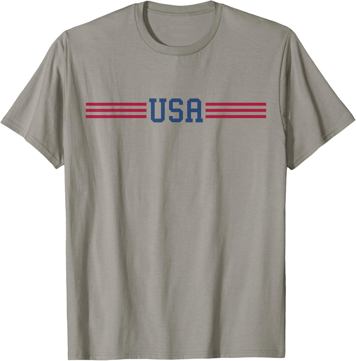USA Women Men Patriotic American White 4th of July T-Shirt - T-Shirt | Sand