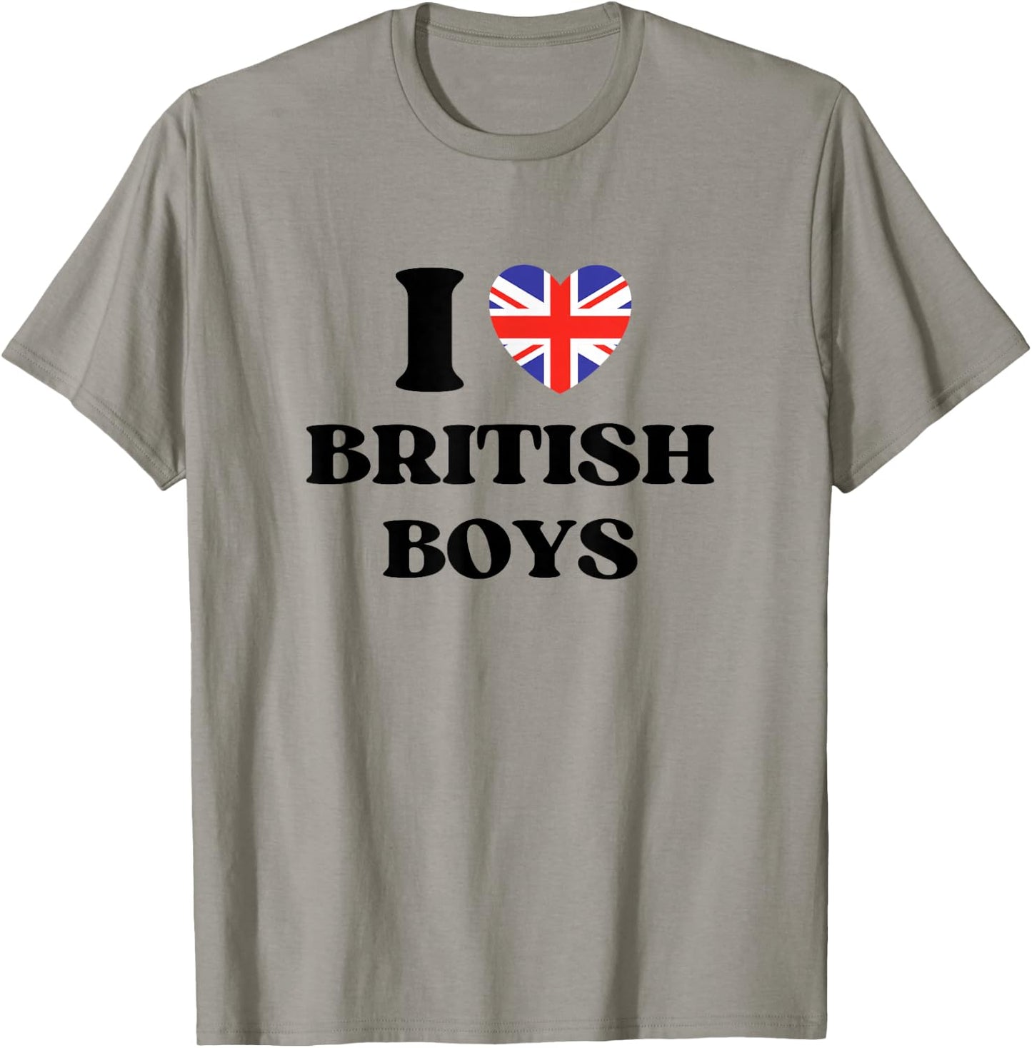 Funny I Love British Boys I Red Heart British Boys Britain T-Shirt - T-Shirt | Sand