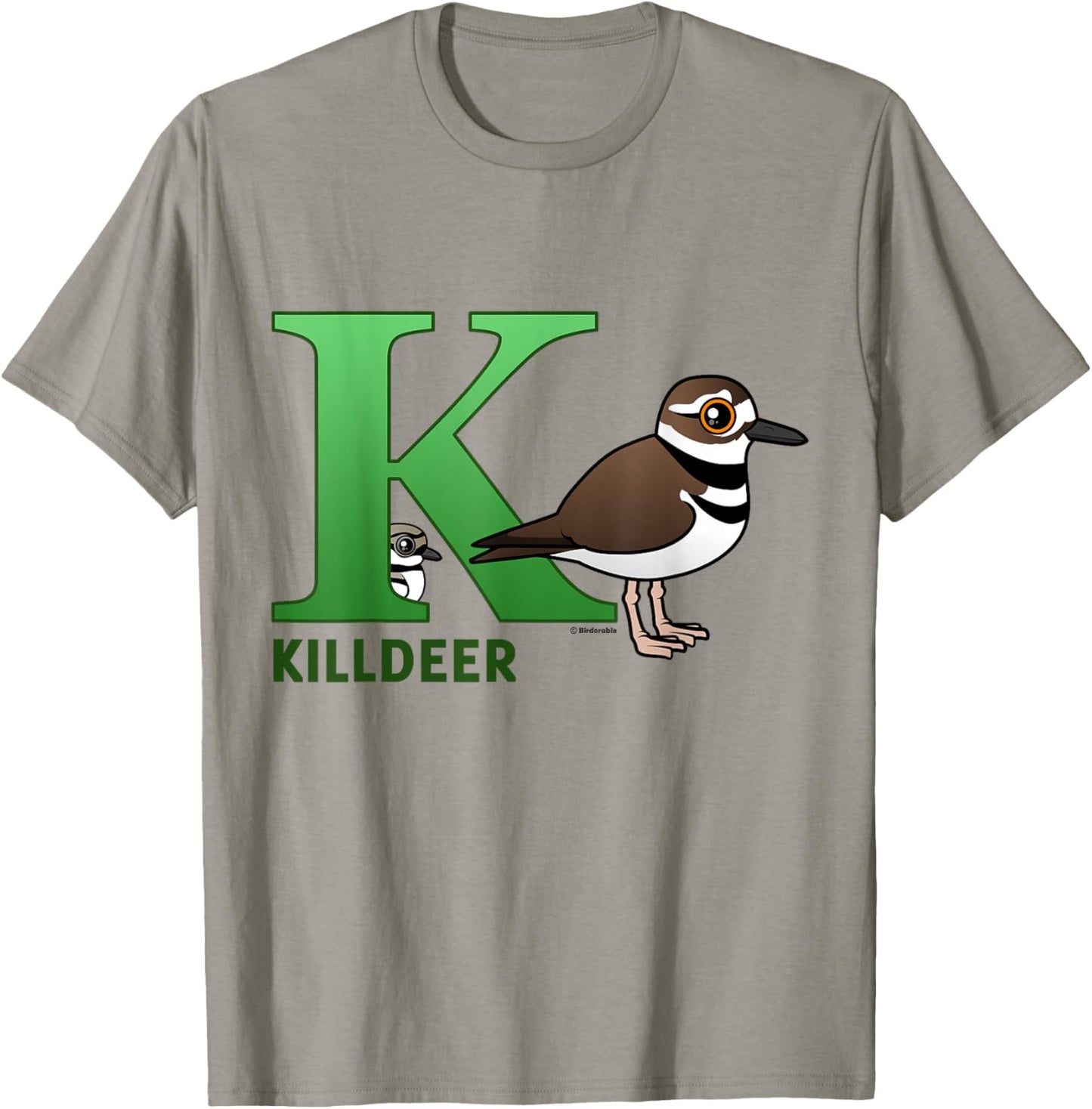 Cute K is for Killdeer Cartoon Alphabet Bird Gift T-Shirt - T-Shirt | Sand