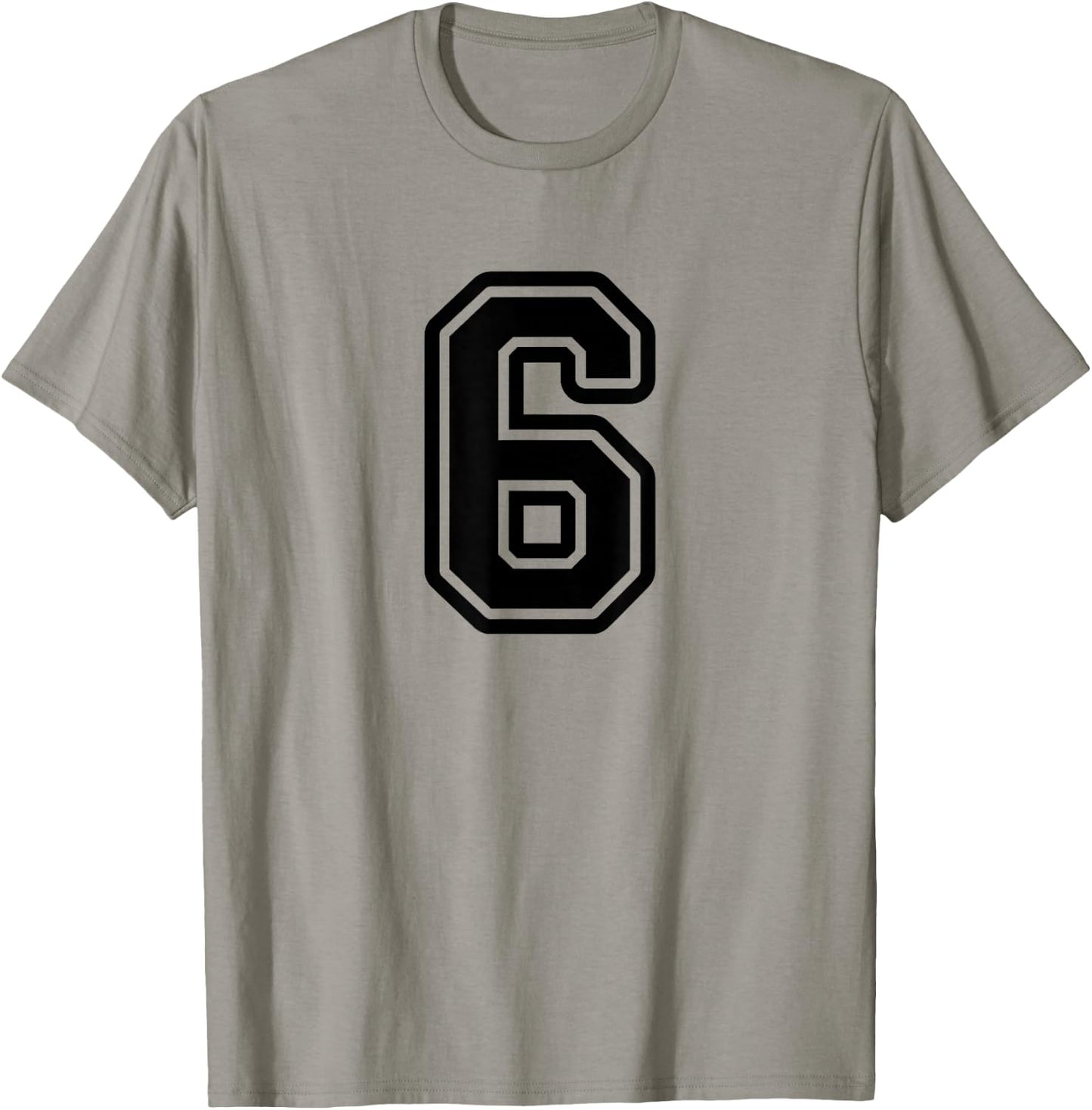 Number #6 Black Favorite Number 6 T-Shirt - T-Shirt | Sand