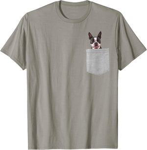 Dog in Your Pocket Boston Terrier Women Girls Kids T-Shirt - T-Shirt | Sand