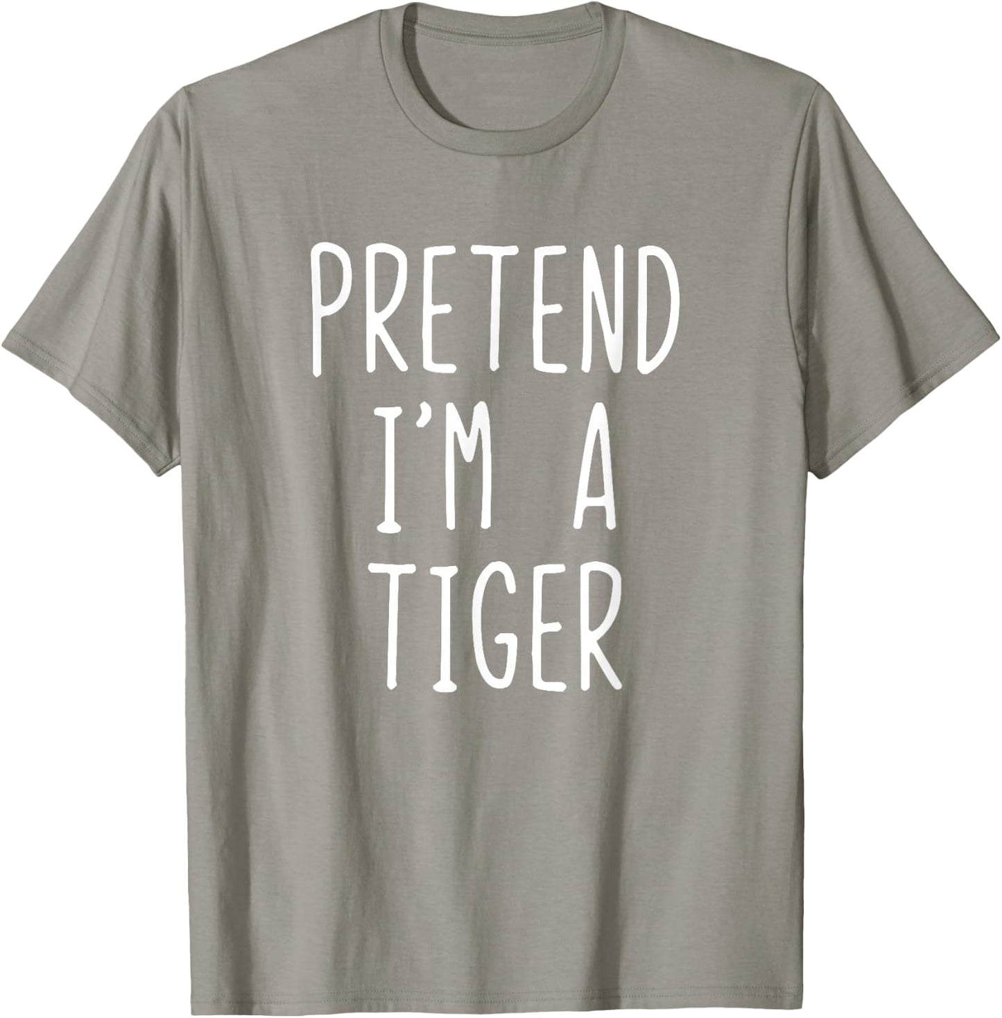 Pretend I'm Tiger Costume Halloween Funny Lazy Adult Kids T-Shirt - T-Shirt | Sand
