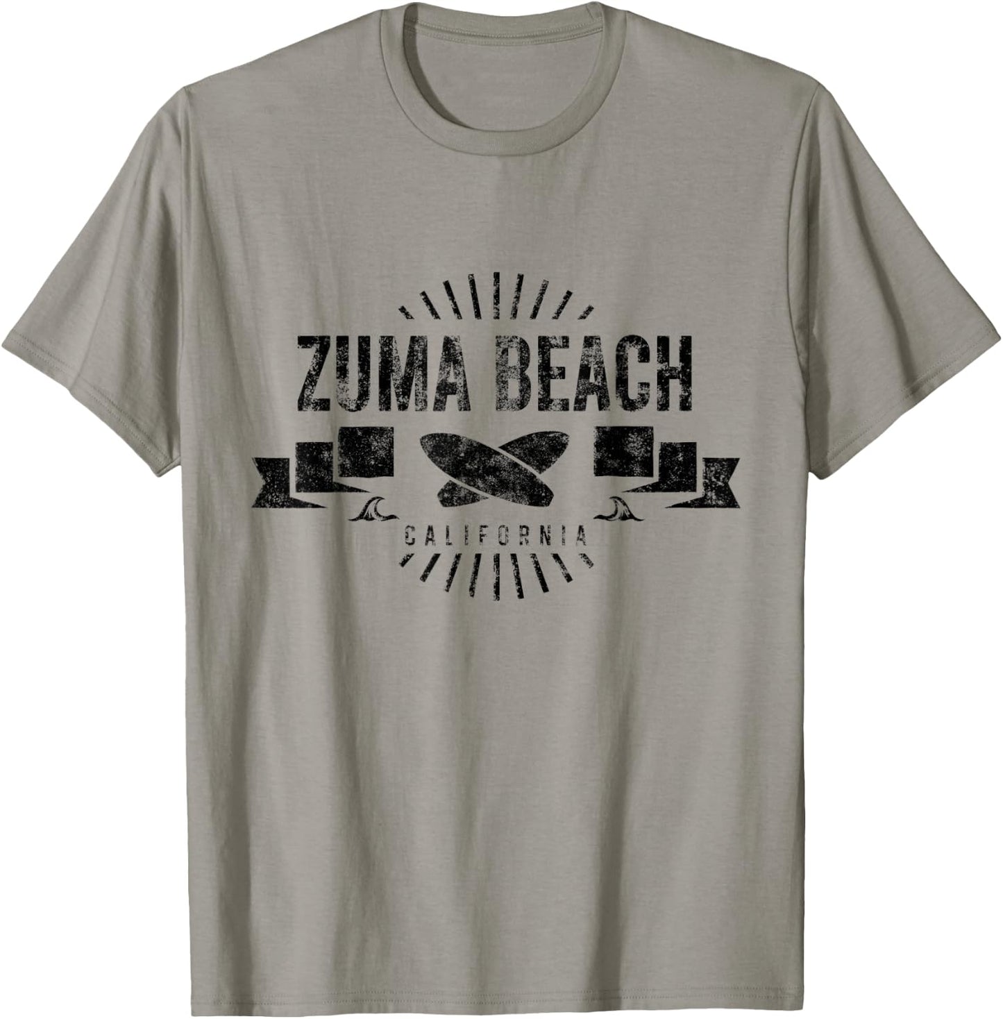 Zuma Beach California Surf Vintage Surfing Retro Surfboard T-Shirt - T-Shirt | Sand