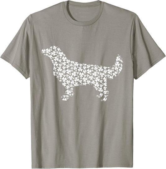 Golden Retriever Dog Cute Shamrock St Patricks Day Women Kids T-Shirt - T-Shirt | Sand