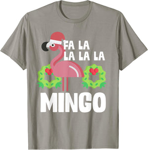 Fa La La Mingo Santa Christmas Flamingo Gift T-Shirt - T-Shirt | Sand
