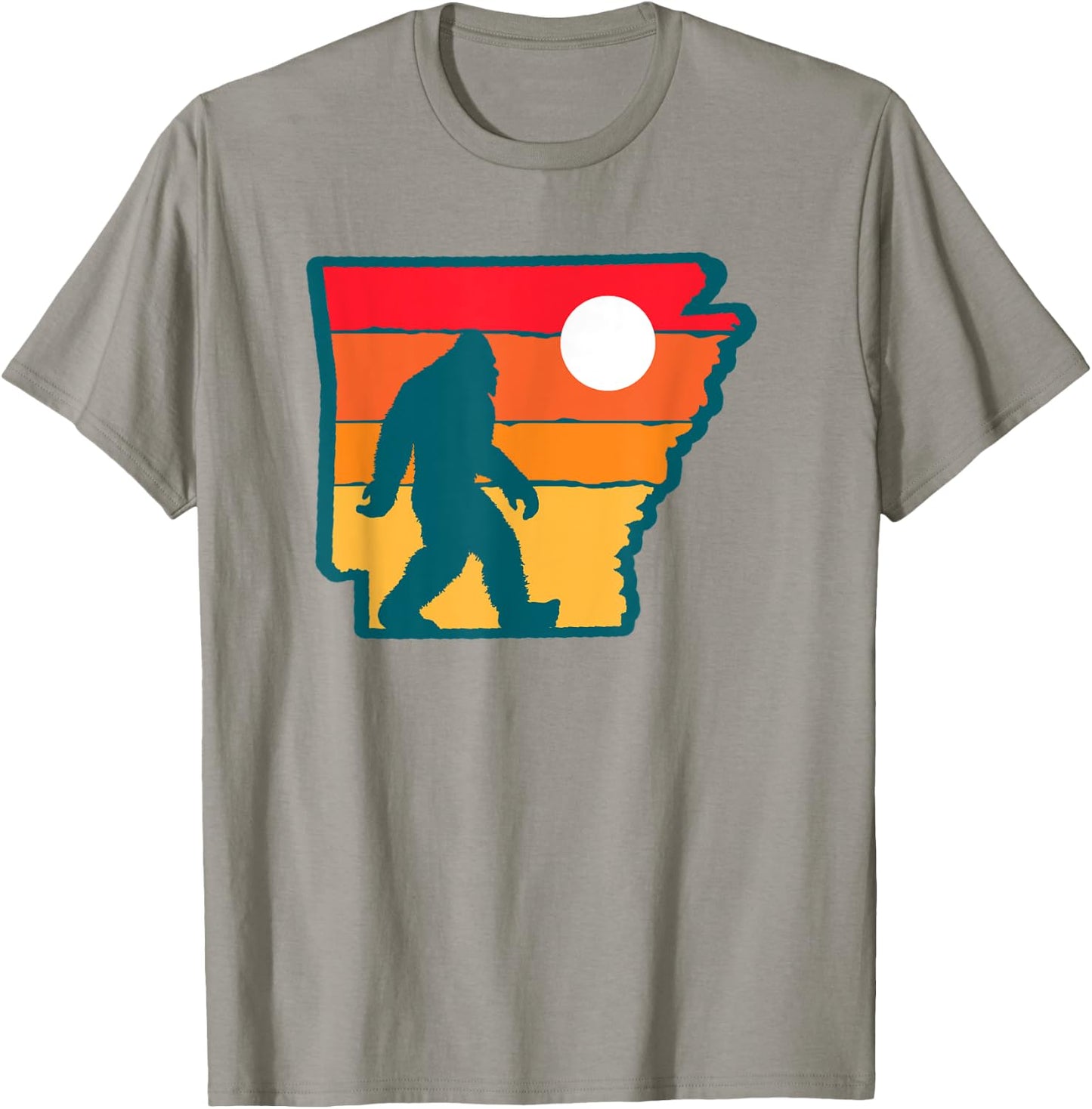 Arkansas Vintage Outdoor Bigfoot State Sasquatch Team Retro T-Shirt - T-Shirt | Sand