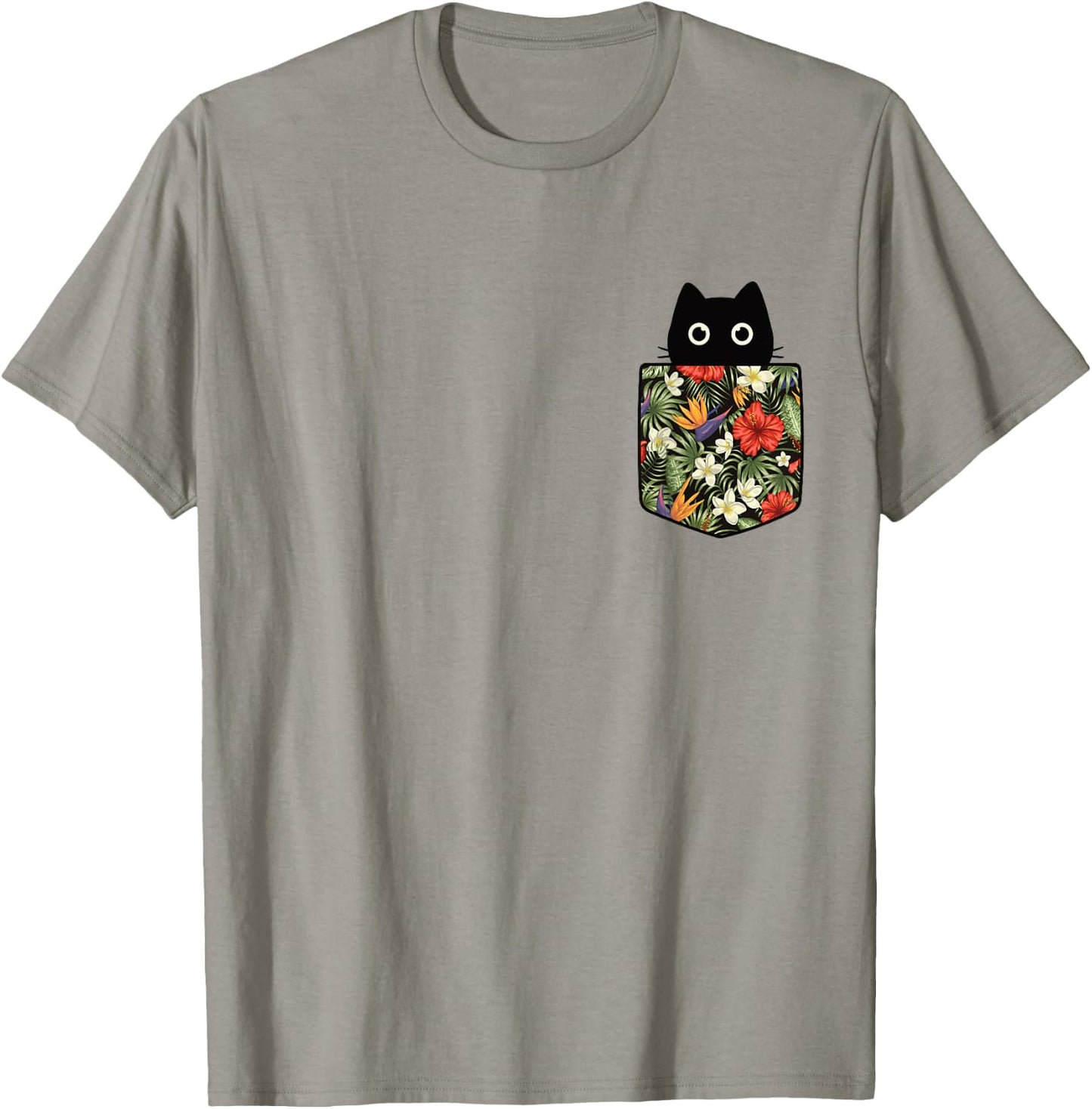 Hawaiian Cat in Pocket Shirt Men Cute Cats Lover T-Shirt - T-Shirt | Sand