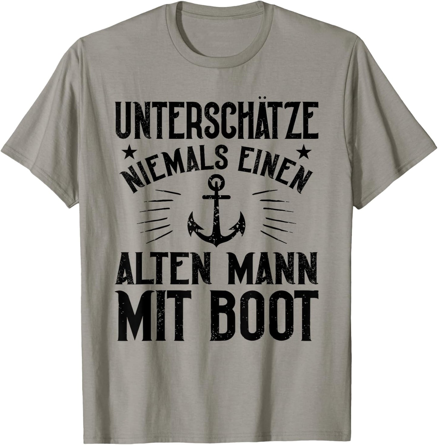 Old Man with Boat Anchor Boat Sailor Captain , gray T-Shirt - T-Shirt | Sand