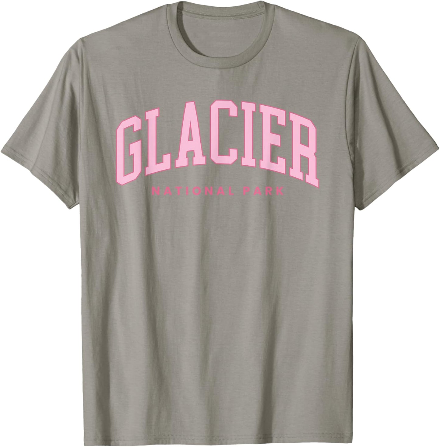 Retro Glacier National Park Preppy Throwback Hiking T-Shirt - T-Shirt | Sand