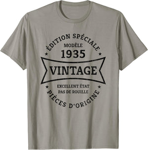 Vintage 90th Birthday Born in 1935 Vintage 90 Years Gift , white, S T-Shirt - T-Shirt | Sand