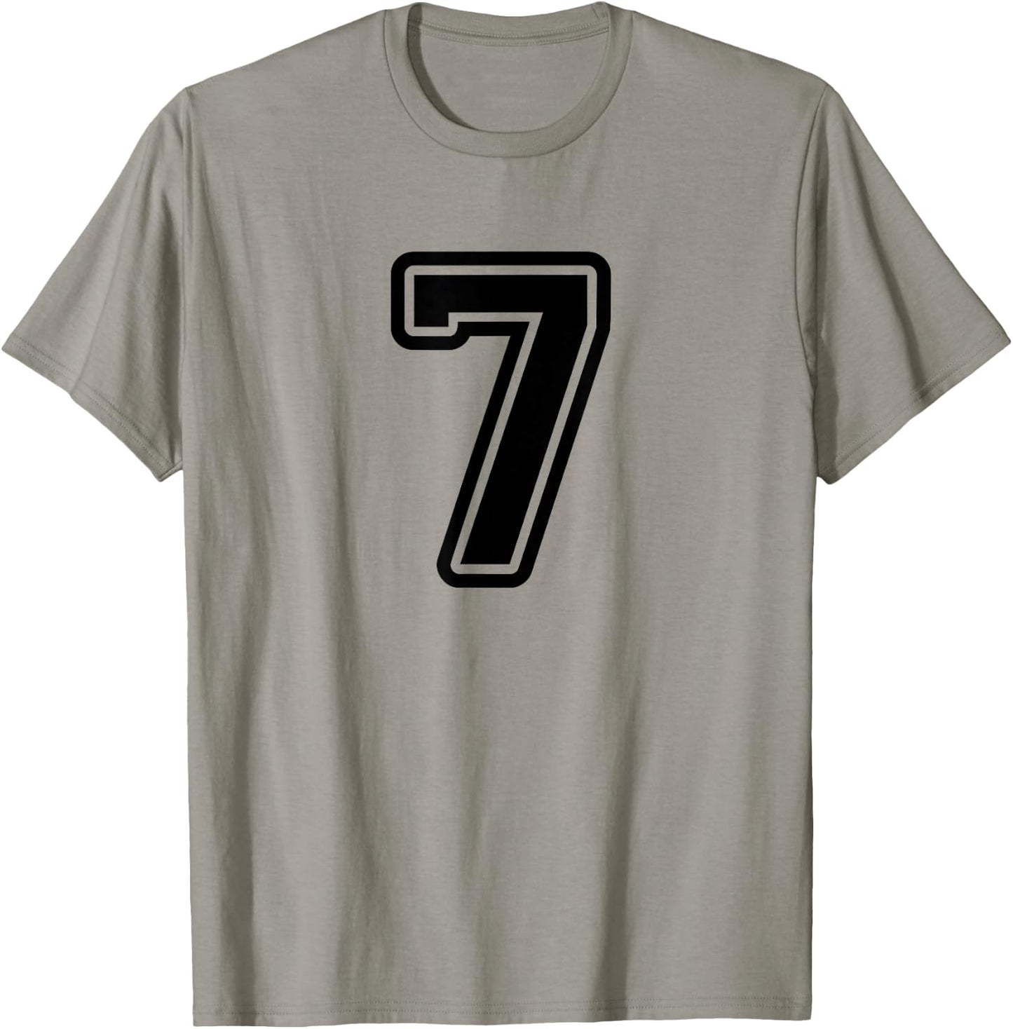 Number #7 Black Sport Varsity Number 7 T-Shirt - T-Shirt | Sand