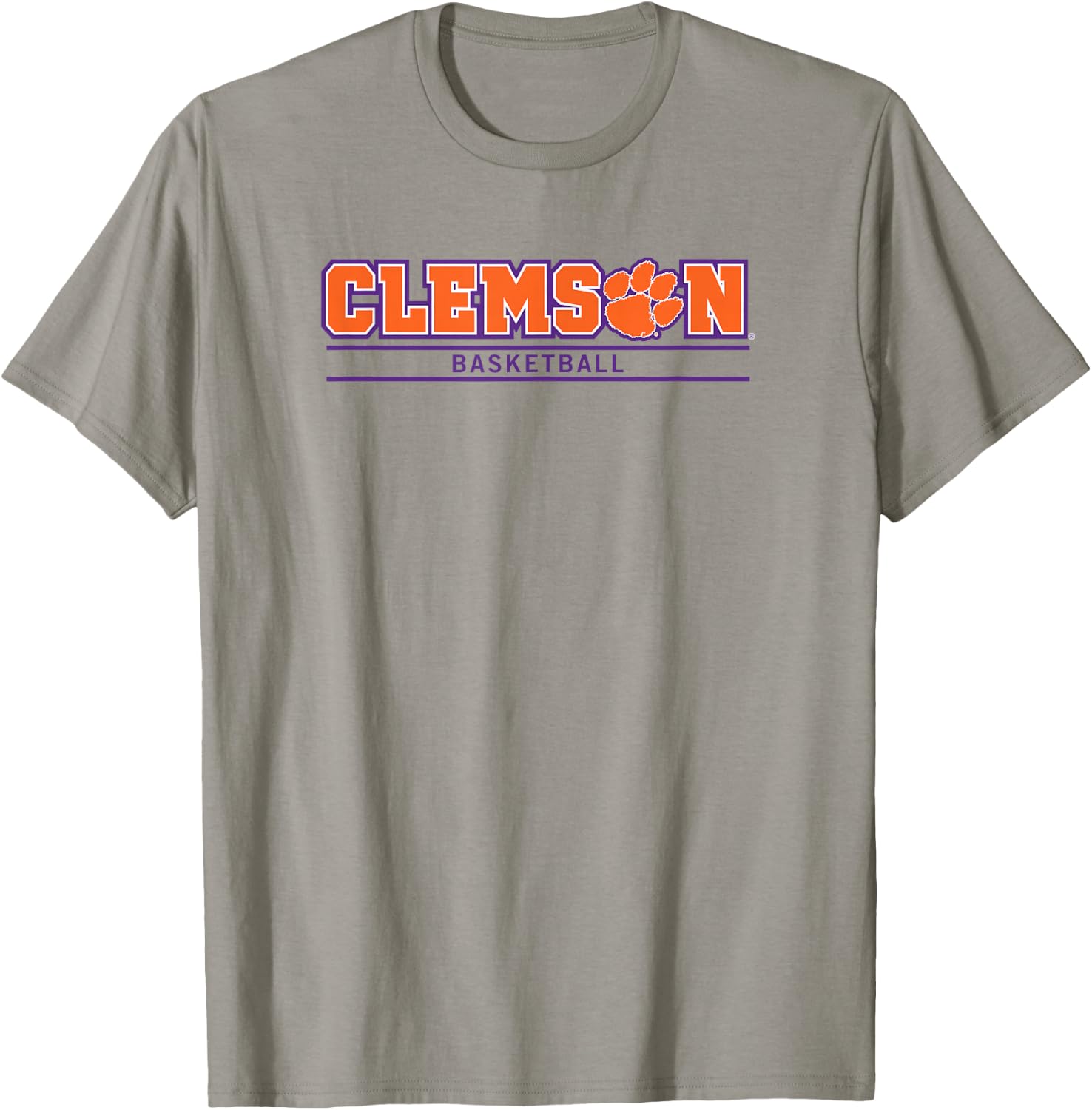 Clemson Tigers Basketball Athletics Gray Officially Licensed T-Shirt - T-Shirt | Sand