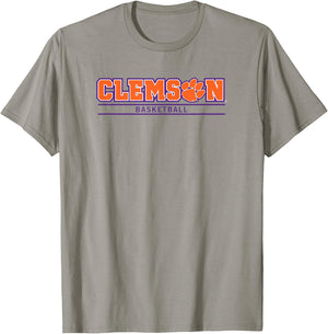 Clemson Tigers Basketball Athletics Gray Officially Licensed T-Shirt - T-Shirt | Sand