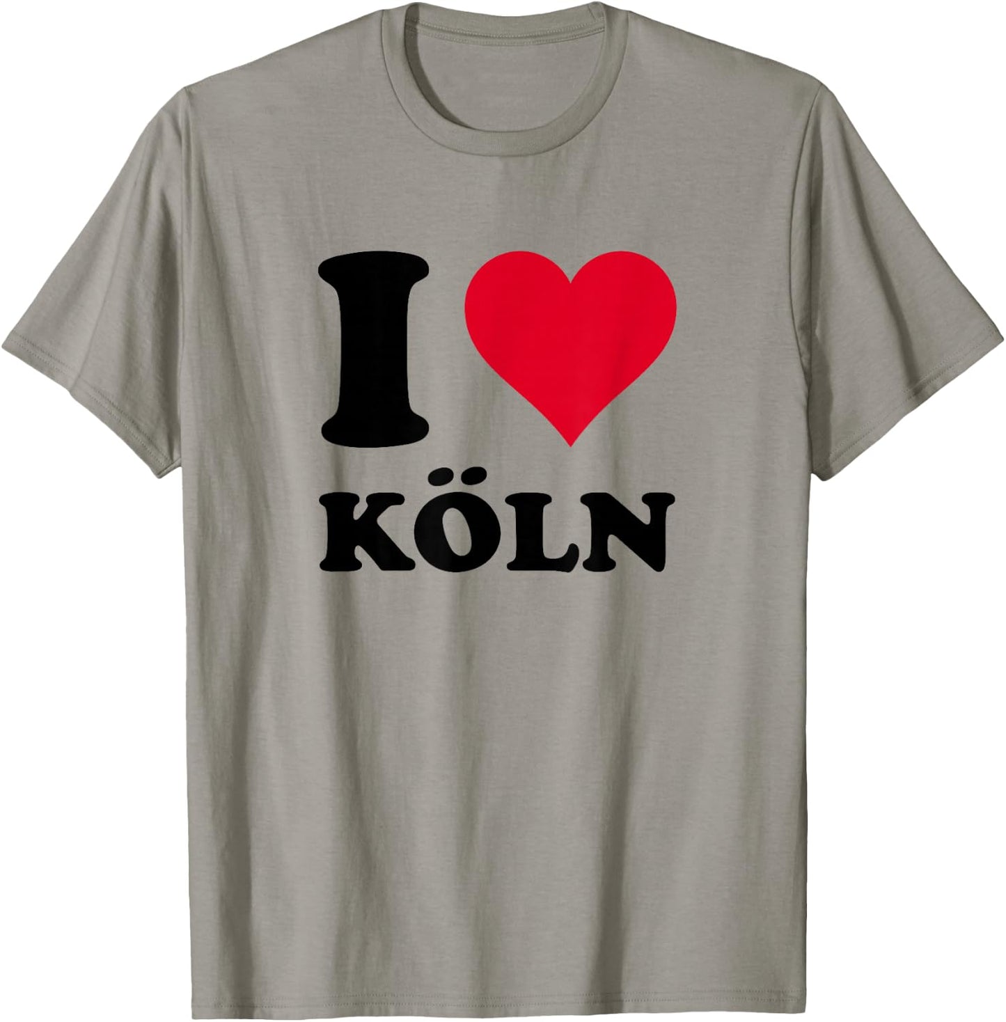 with German Text 'Ich Liebe Köl, White T-Shirt - T-Shirt | Sand