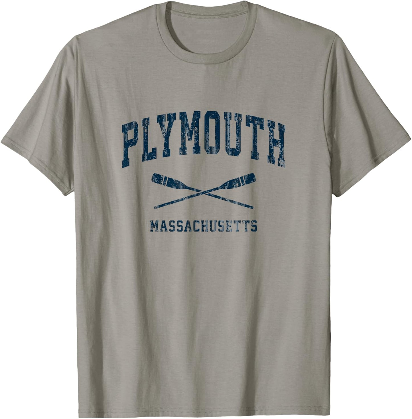 Plymouth Massachusetts Vintage Nautical Paddles Sports Oars T-Shirt - T-Shirt | Sand