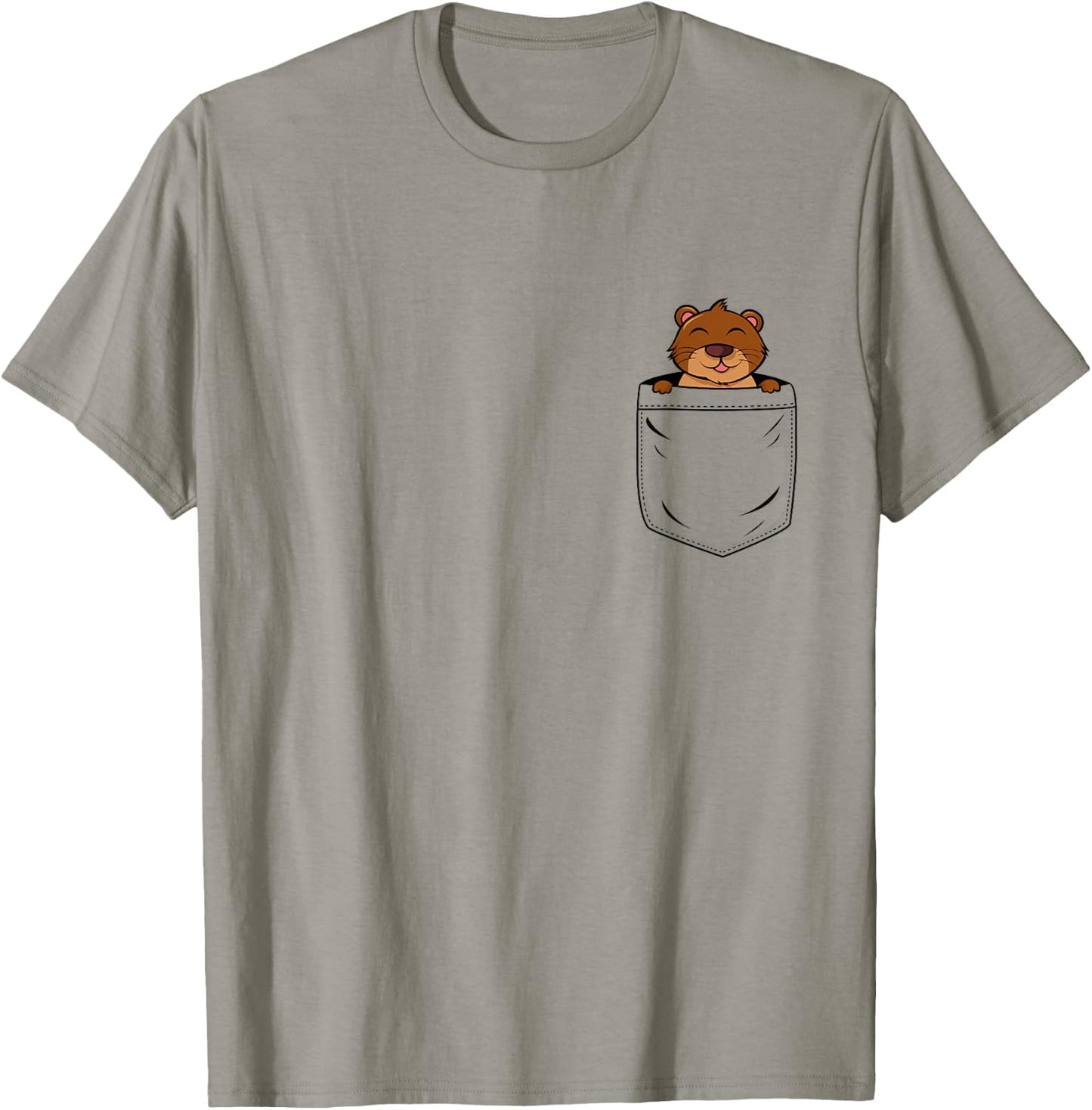 Otter Lovers Cute Funny Otter In Pocket T-Shirt - T-Shirt | Sand