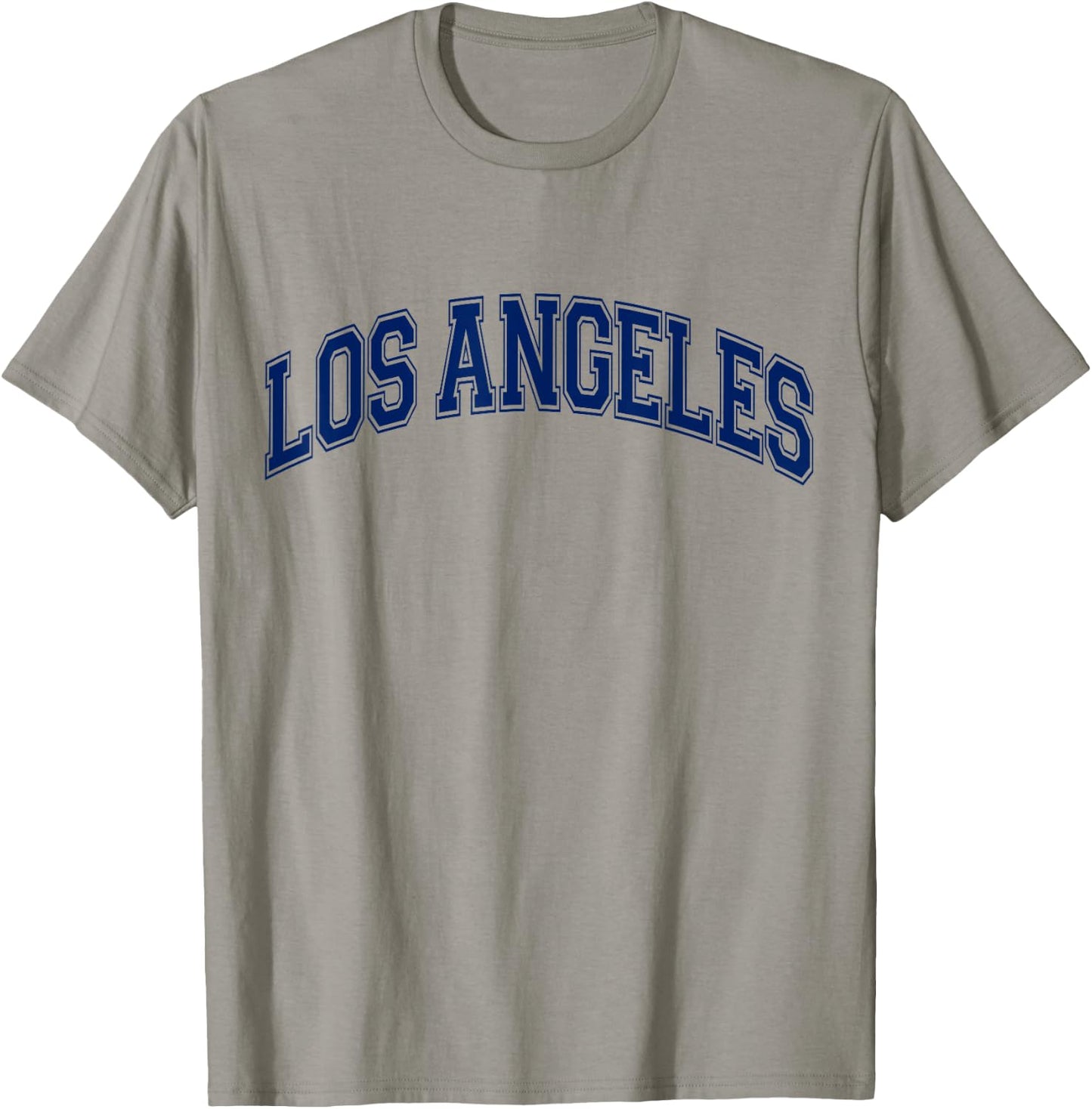 Los Angeles California Varsity Style Navy Blue Text T-Shirt - T-Shirt | Sand
