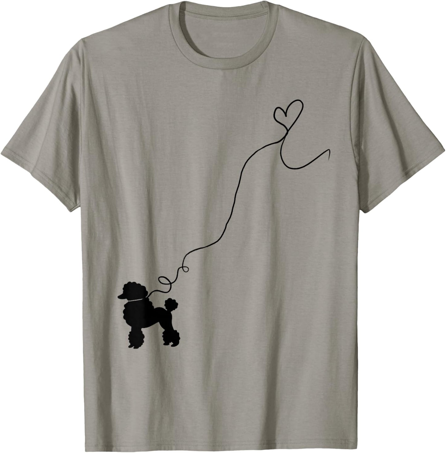 Sock Hop 50s Costume Poodle Shirt Cute Poodle 1950's Heart T-Shirt - T-Shirt | Sand