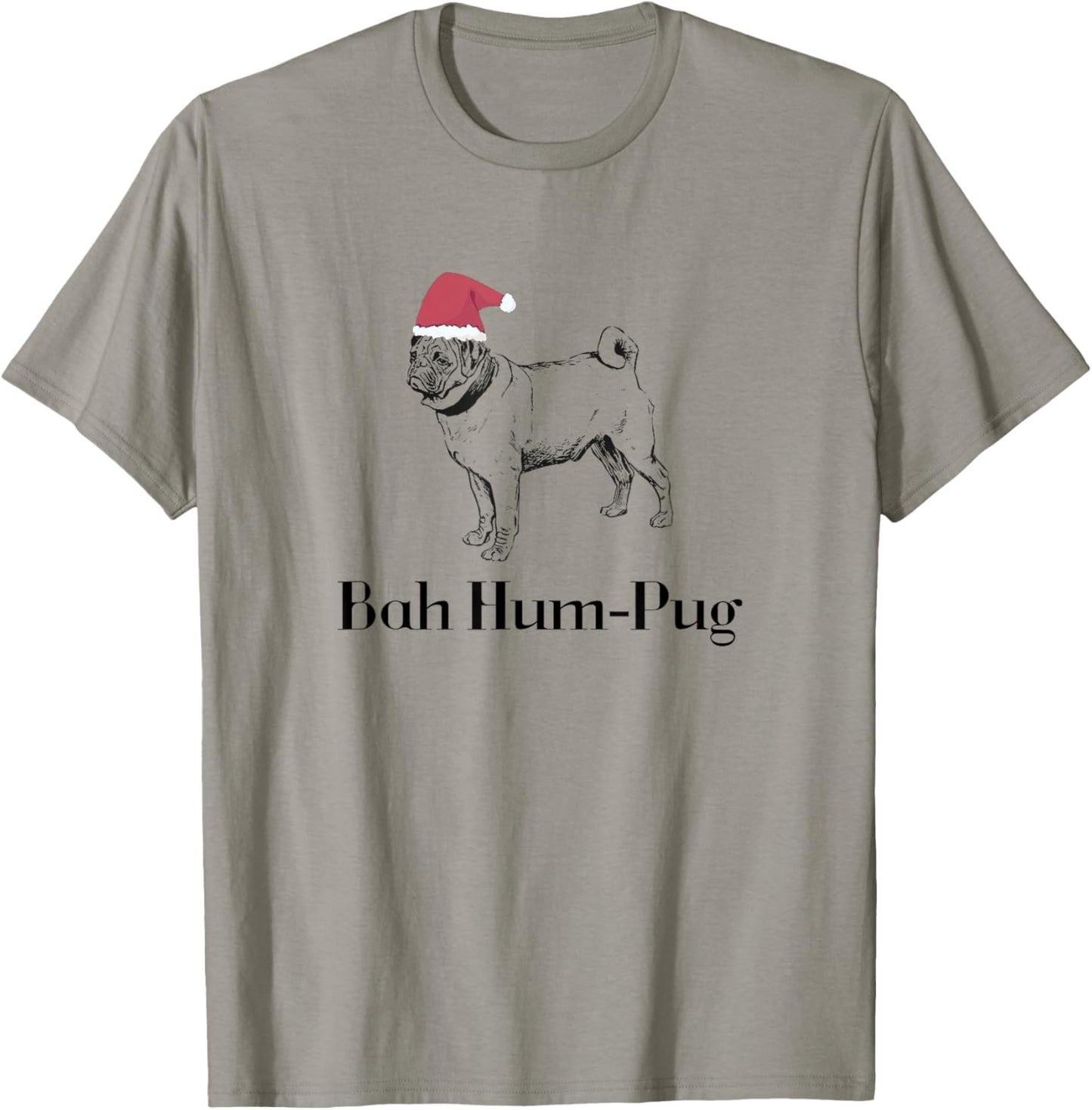 Festive Christmas Bah Hum-Pug Pug Puppy T-Shirt - T-Shirt | Sand