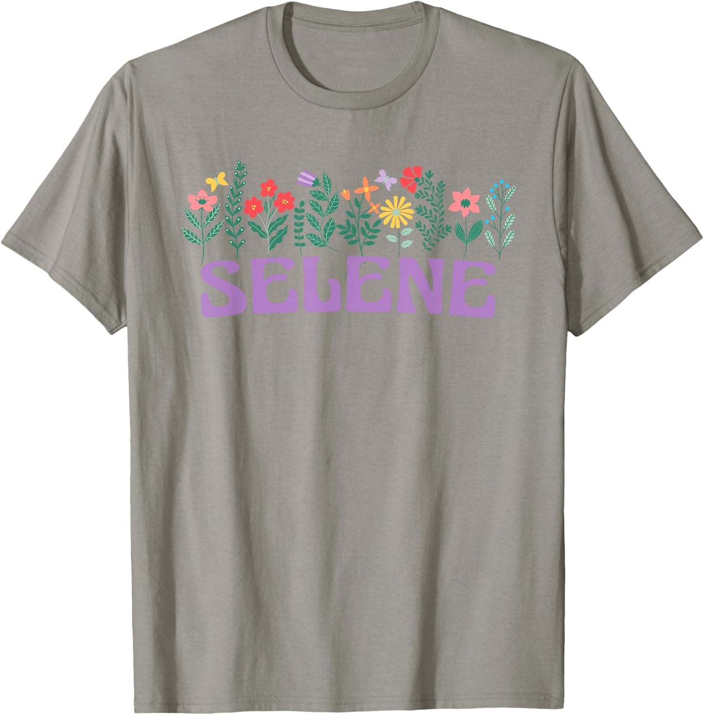 Wildflower Floral Selene Name Mother's Day Women's , white, S T-Shirt - T-Shirt | Sand