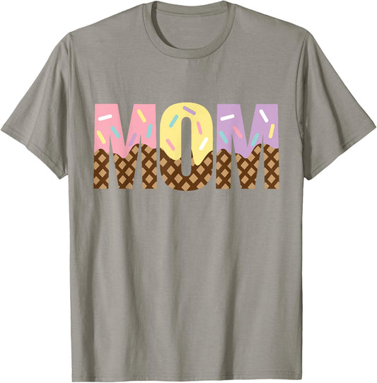 Mom Of The Sweet One Ice Cream 1st First Family Mother's Day Men Women T-Shirt - T-Shirt | Sand
