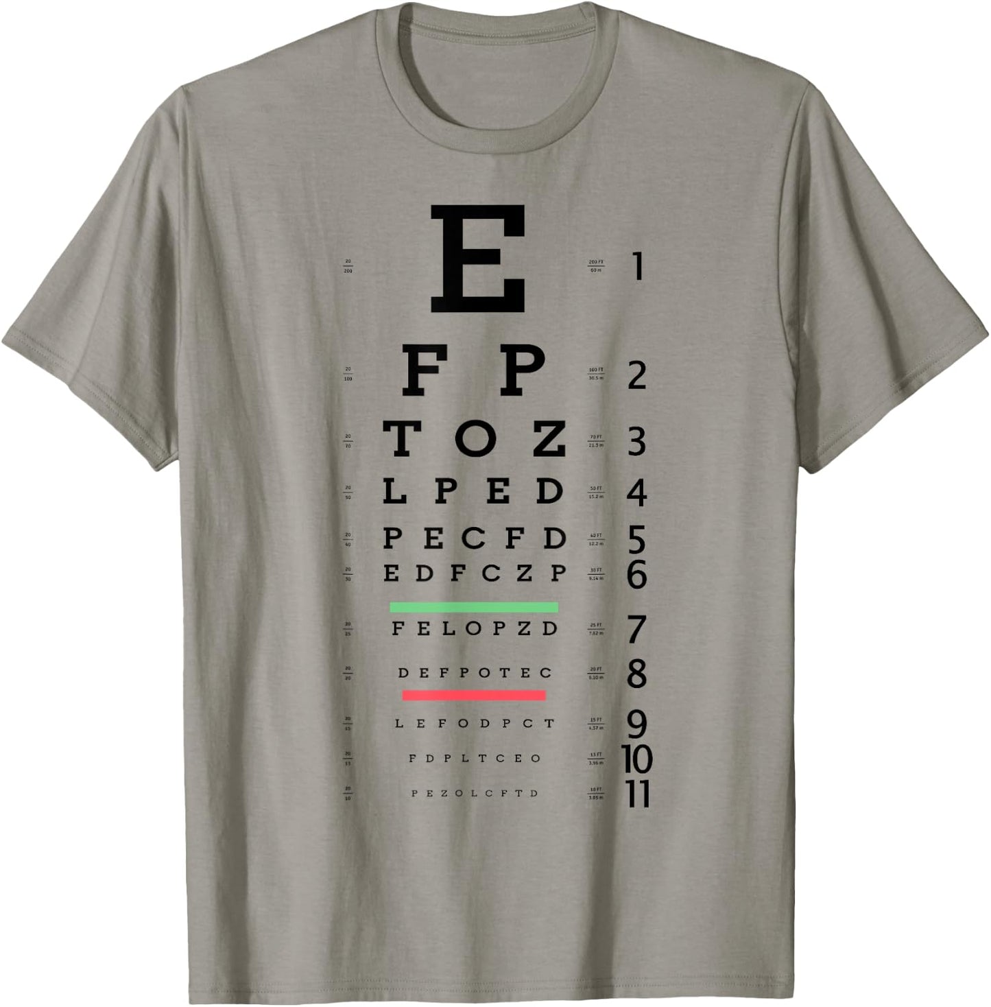 Optometrist Snellen Eye chart Optotype Optometry Eye Doctor T-Shirt - T-Shirt | Sand