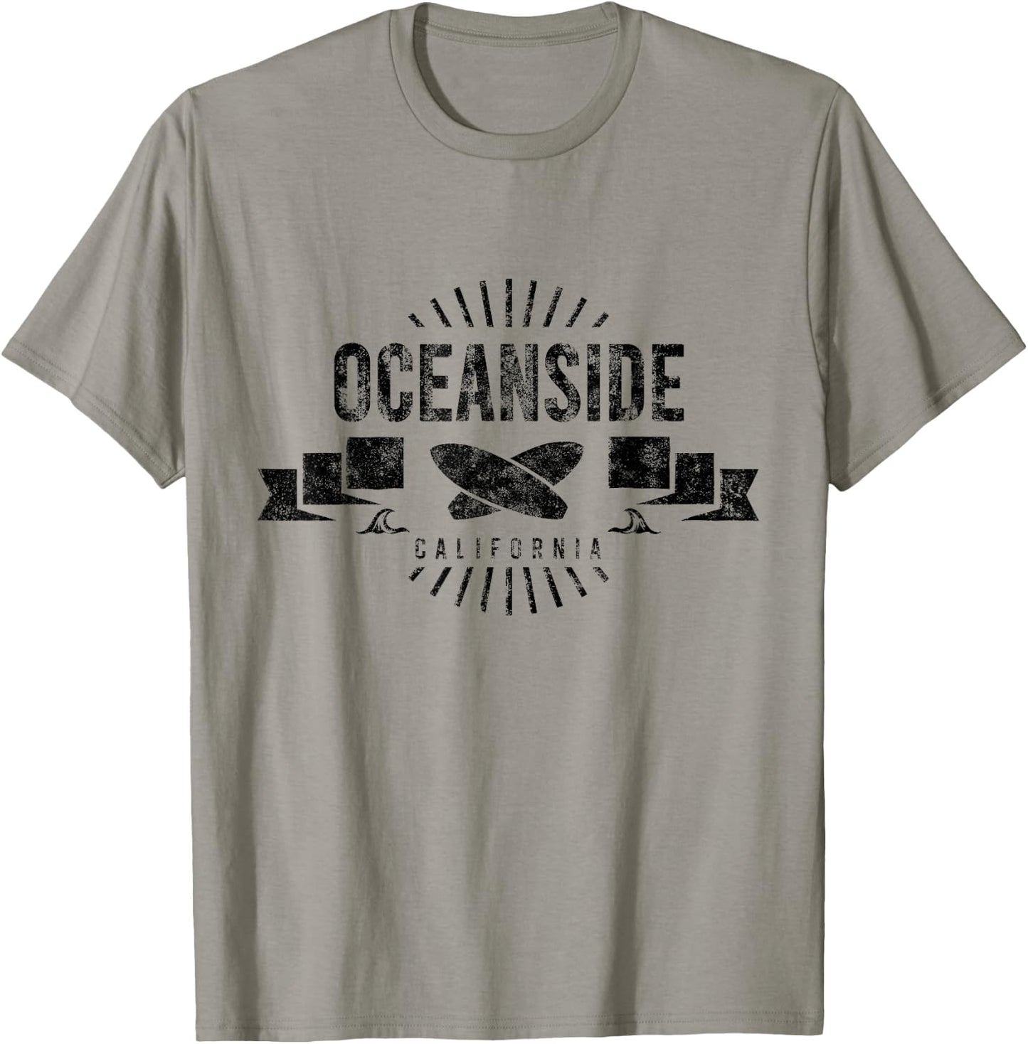 Oceanside CA Surf Cali Vintage Surfing Beach Retro Surfboard Women Kids T-Shirt - T-Shirt | Sand