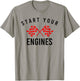 Start Your Engines Checkered Flag T-Shirt - T-Shirt | Sand