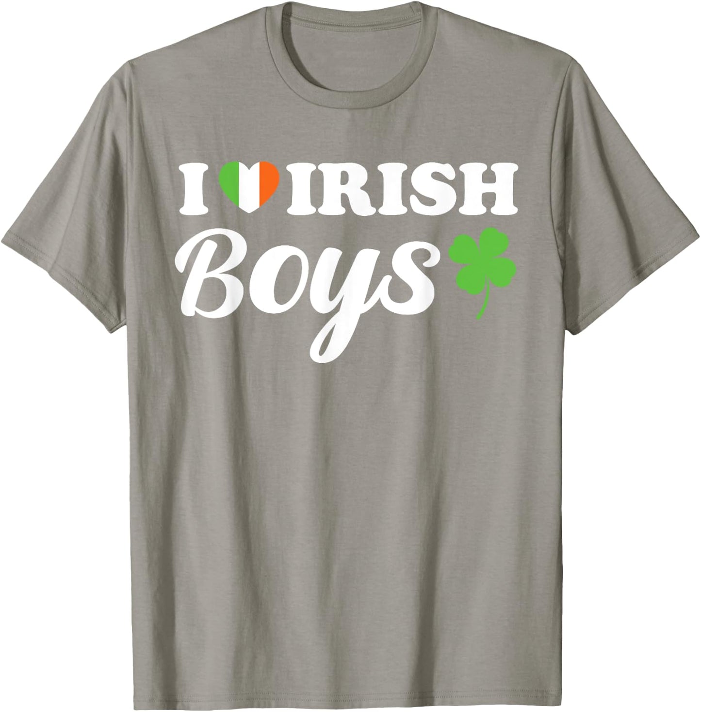 I Love Irish Boys Funny St Patricks Day Ireland Green Heart T-Shirt - T-Shirt | Sand