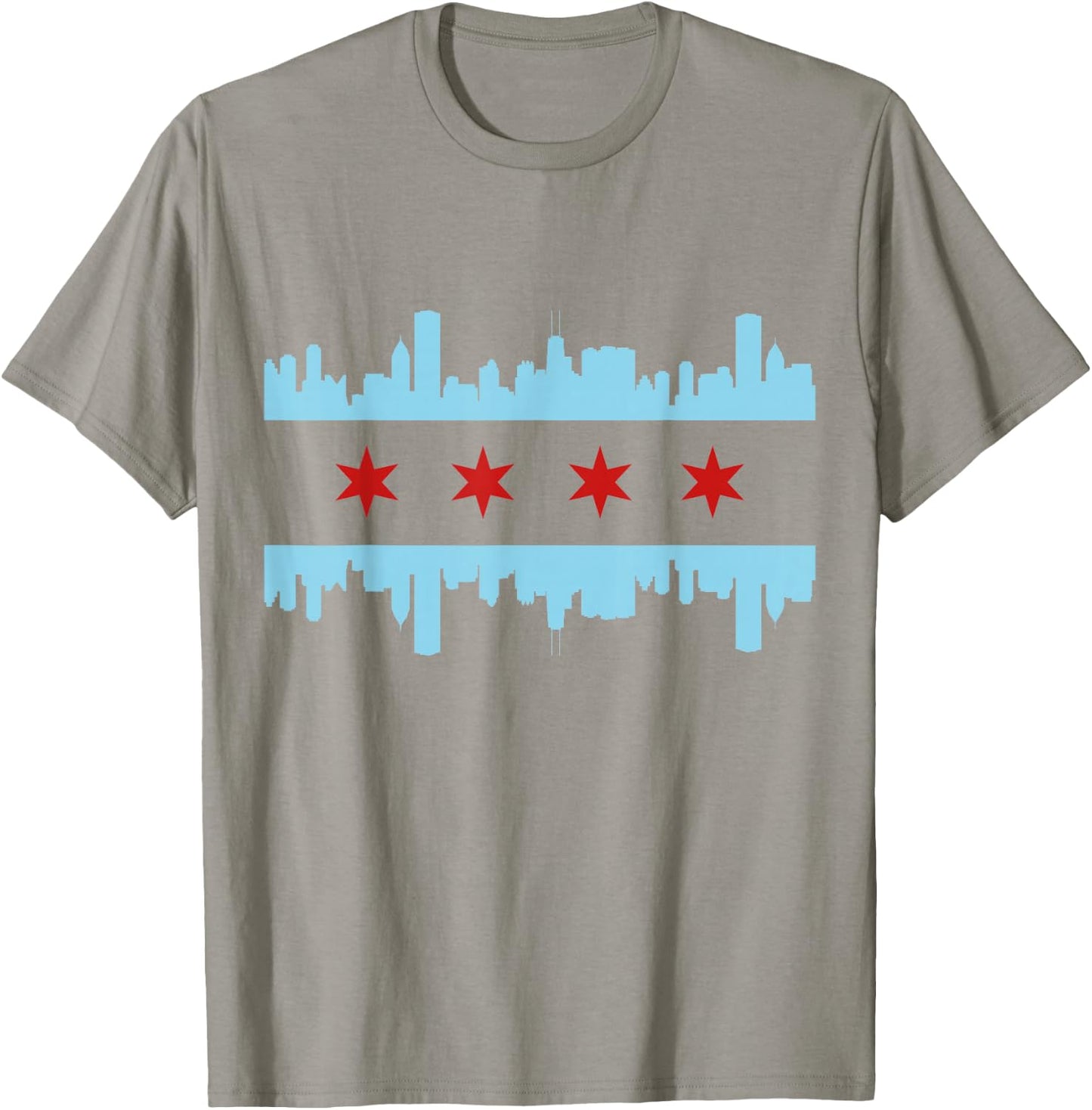 Chicago Flag Skyline Pride Illinois Vintage T-Shirt - T-Shirt | Sand