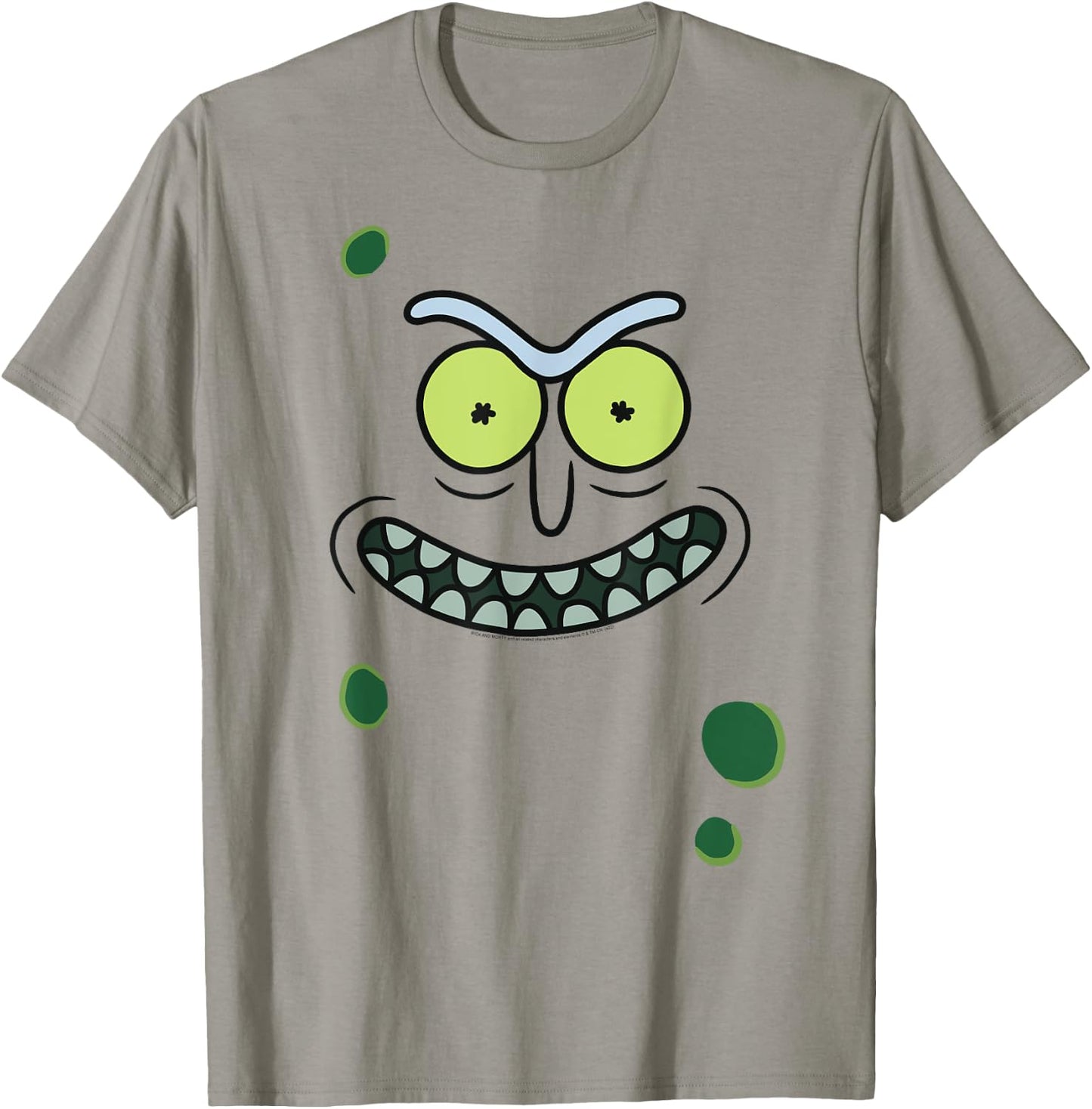 Adult Swim Rick & Morty Pickle Rick Face , Green T-Shirt - T-Shirt | Sand