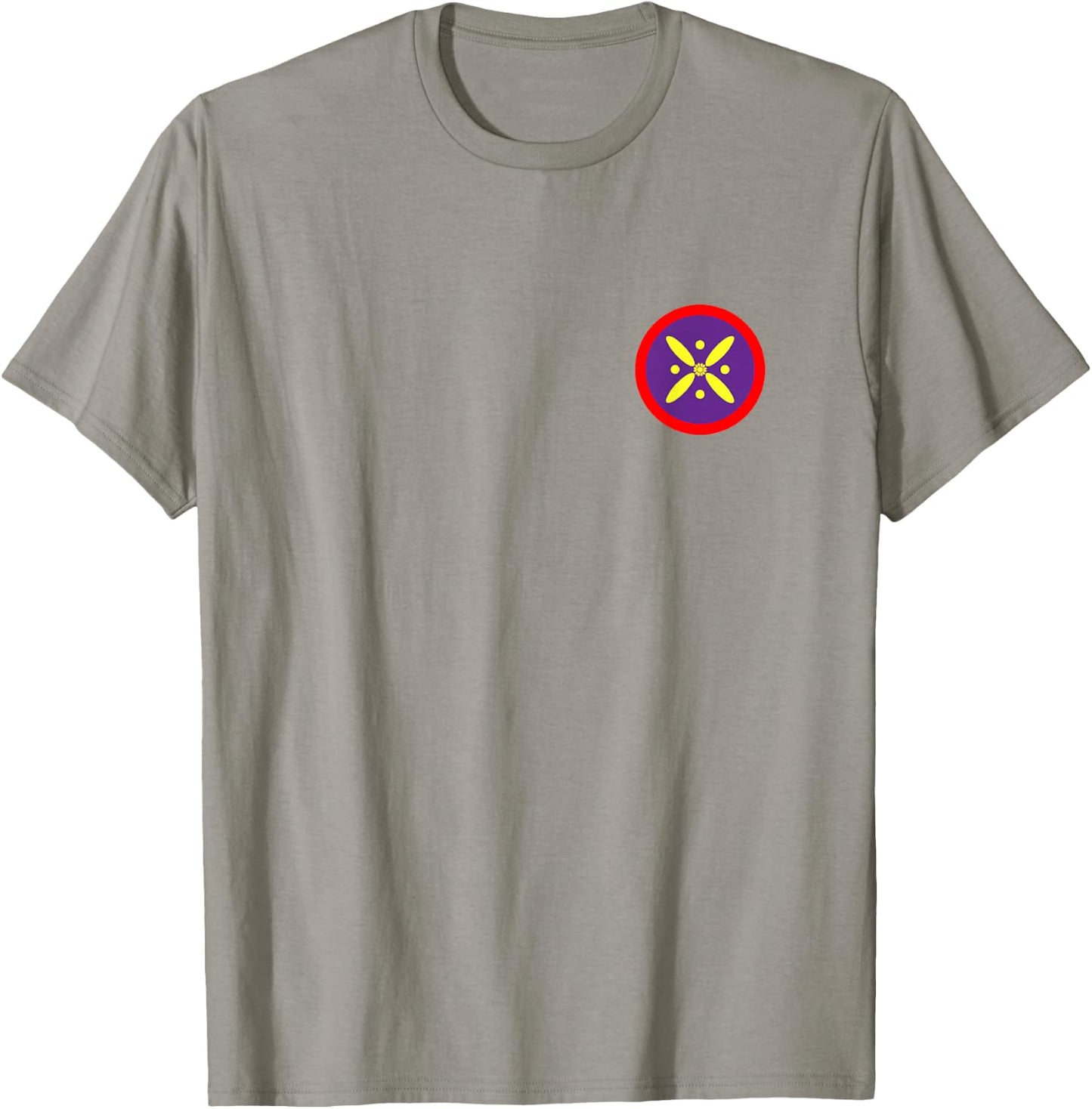 Derafsh Kaviani Lotus Flower Iranian History Flag Badge , gray T-Shirt - T-Shirt | Sand