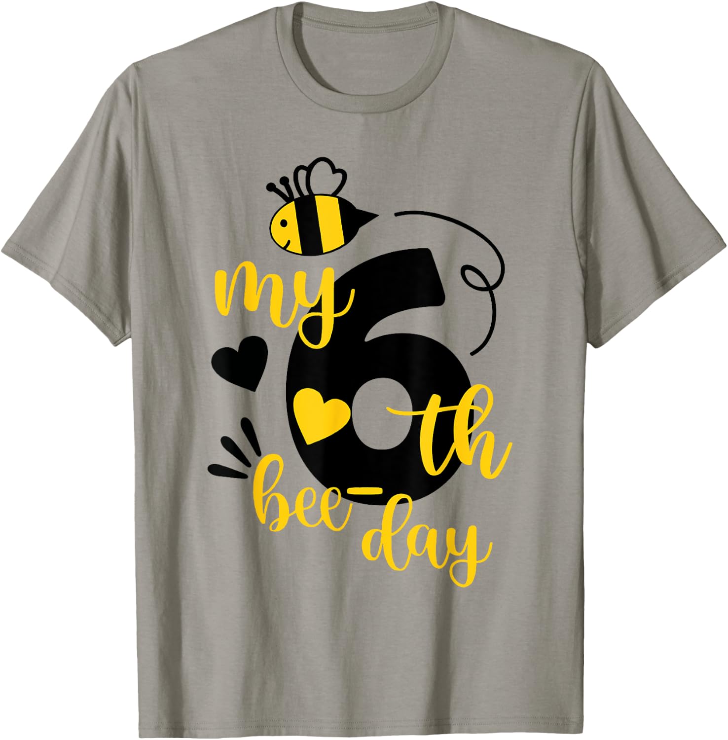 It's My 6th Bee Day - 6 Years Old Birthday Party Girl T-Shirt - T-Shirt | Sand