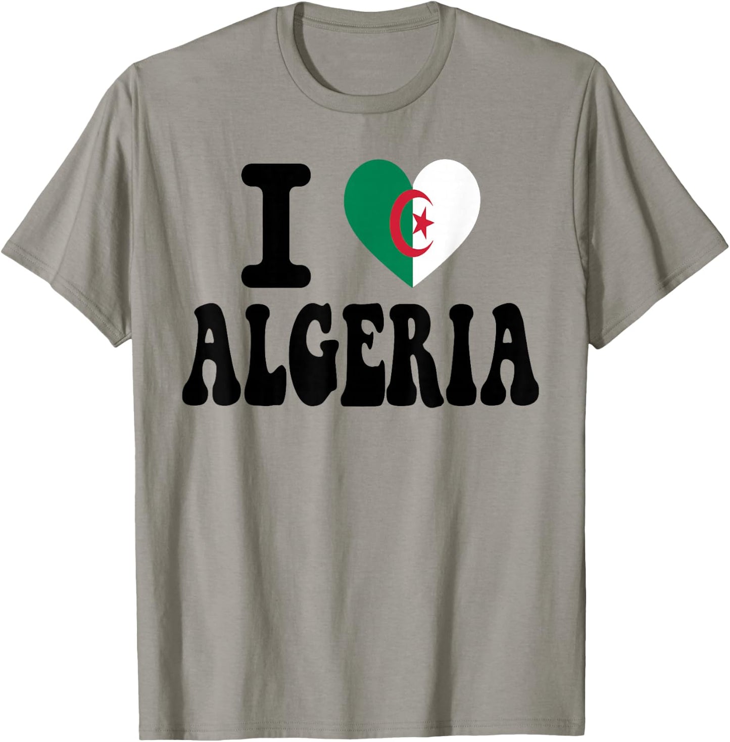 I Love Algeria Heart Flag Retro Travel Souvenir T-Shirt - T-Shirt | Sand