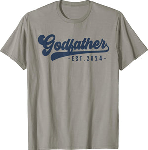 Godfather Est 2024 Godfather To Be Gifts New God Dad T-Shirt - T-Shirt | Sand