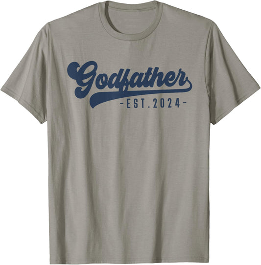 Godfather Est 2024 Godfather To Be Gifts New God Dad T-Shirt - T-Shirt | Sand