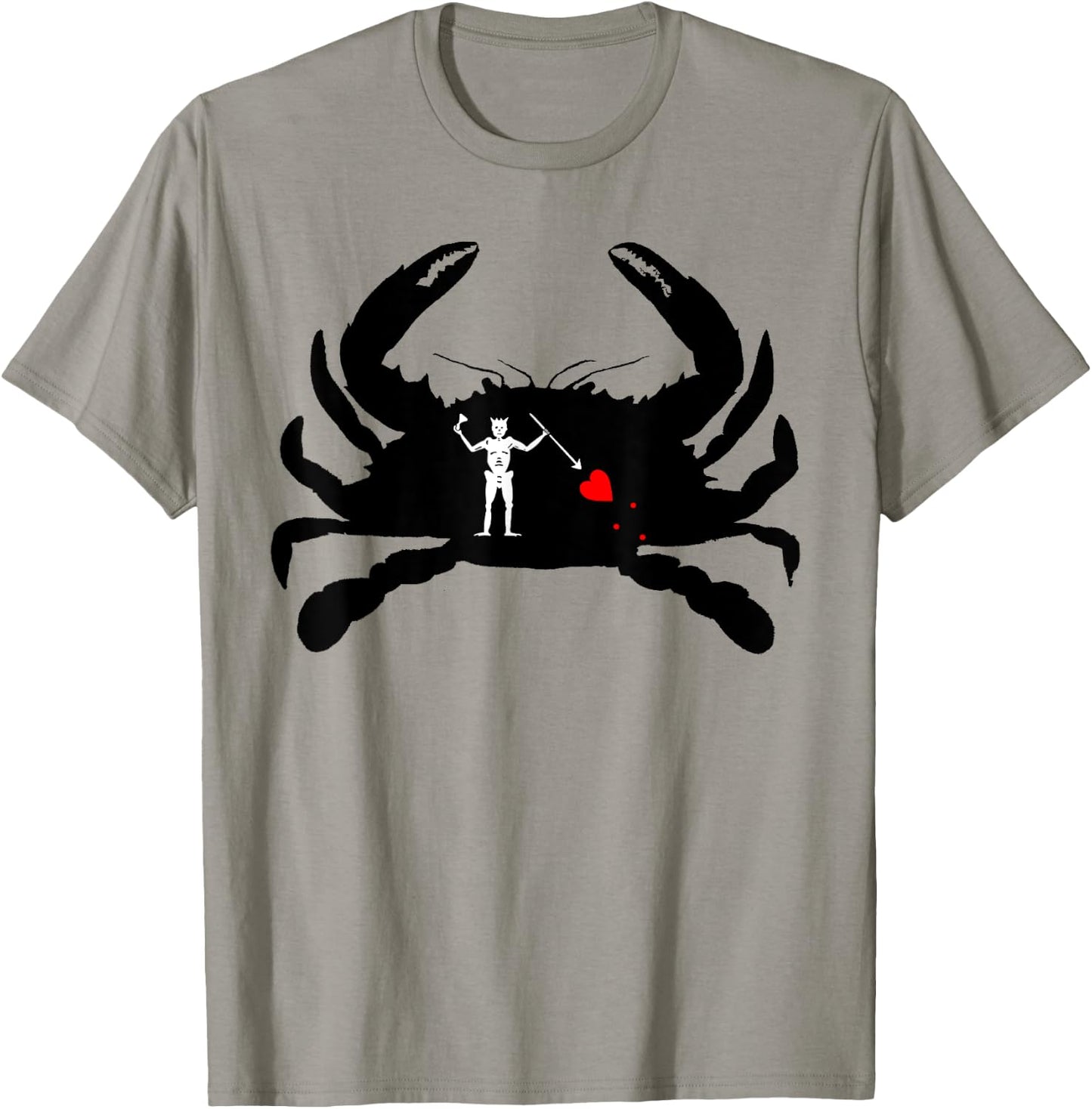 Blackbeard The Pirate Jolly Roger Crab Silhouette T-Shirt - T-Shirt | Sand