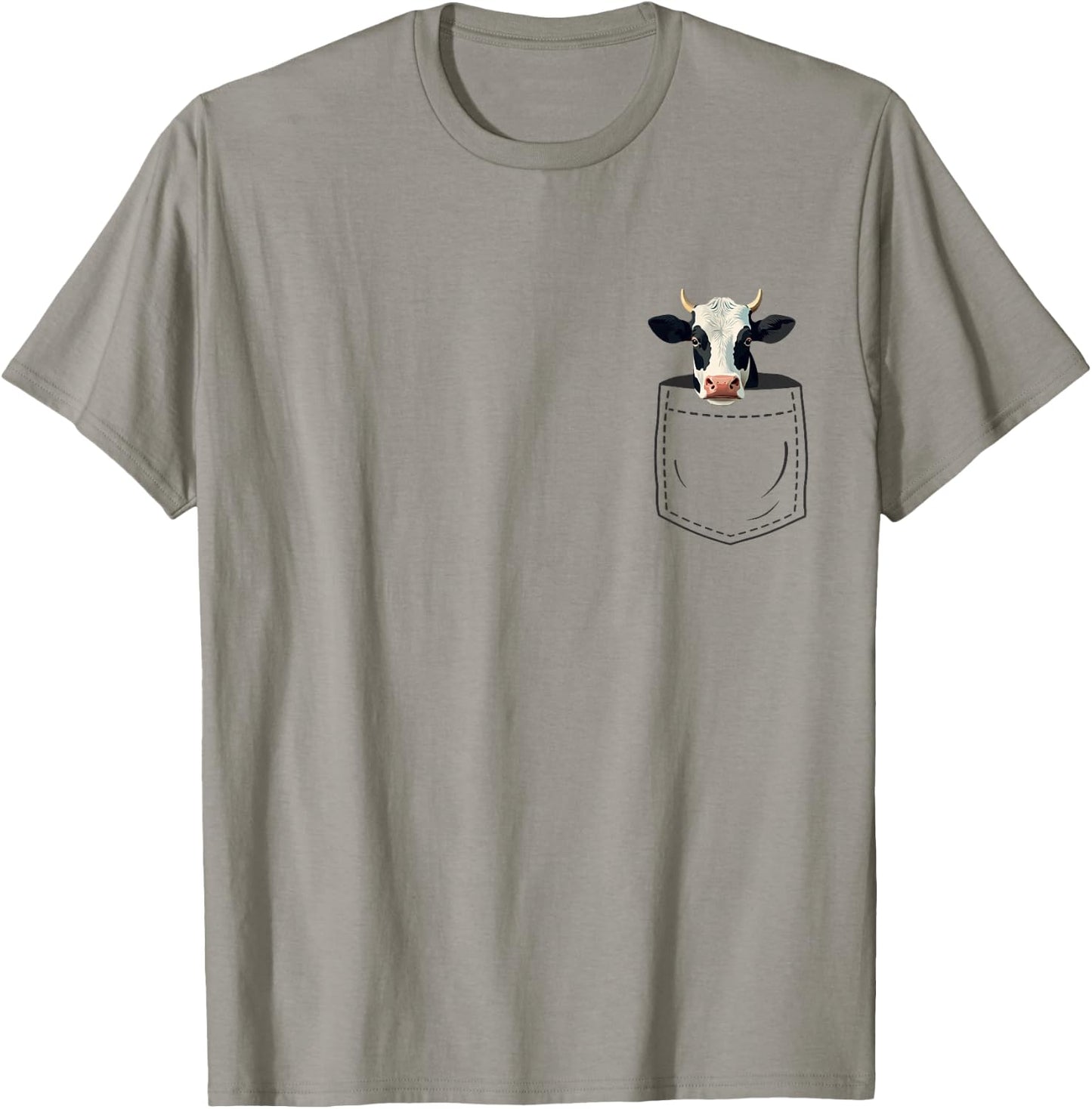 Cow in Pocket T-Shirt - T-Shirt | Sand