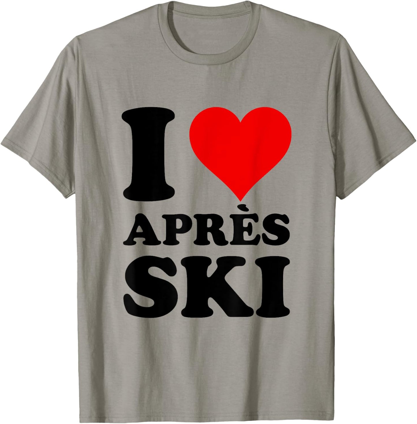 Ski Holiday Red Heart I Love Apres-Ski , White T-Shirt - T-Shirt | Sand