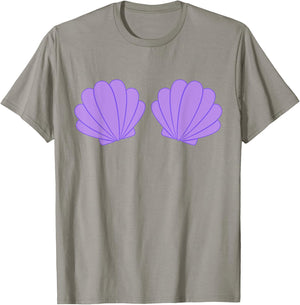 Mermaid Purple Seashell Bra Cartoon Graphic Costume T-Shirt - T-Shirt | Sand