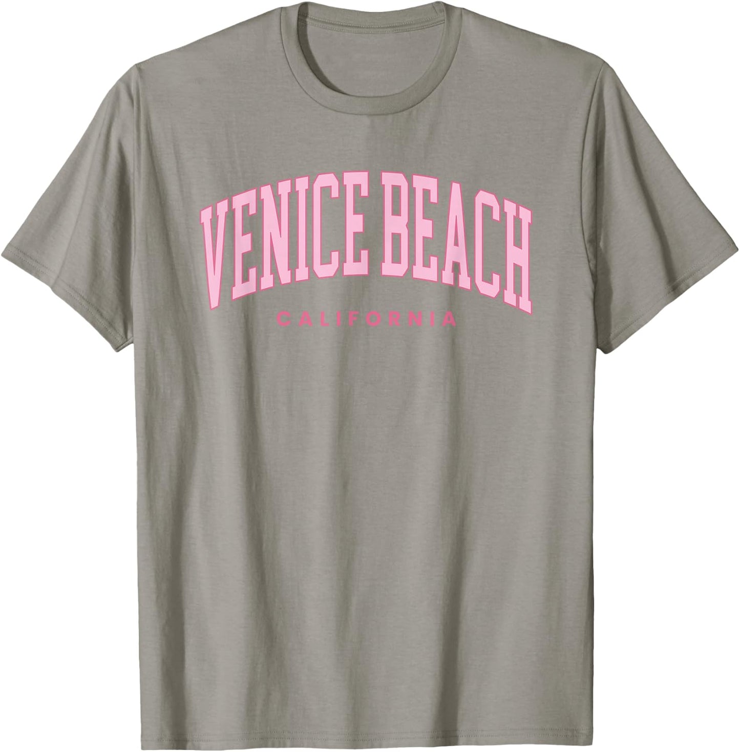 Venice Beach California Retro Preppy Throwback Pink Text T-Shirt - T-Shirt | Sand