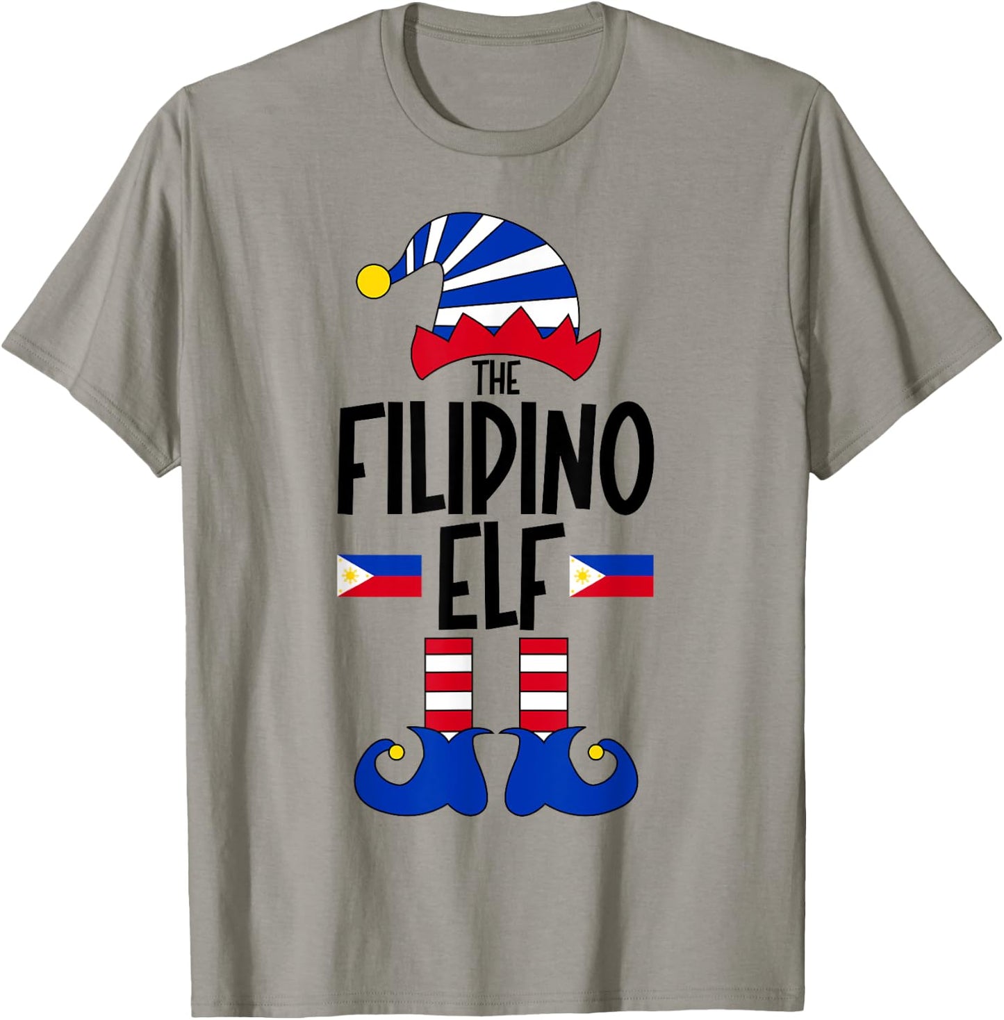 Filipino Elf Philippines Funny Group Matching Christmas Elf T-Shirt - T-Shirt | Sand