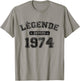Birthday 50 Years Legend Since 1974 Birthday , grey, S T-Shirt - T-Shirt | Sand