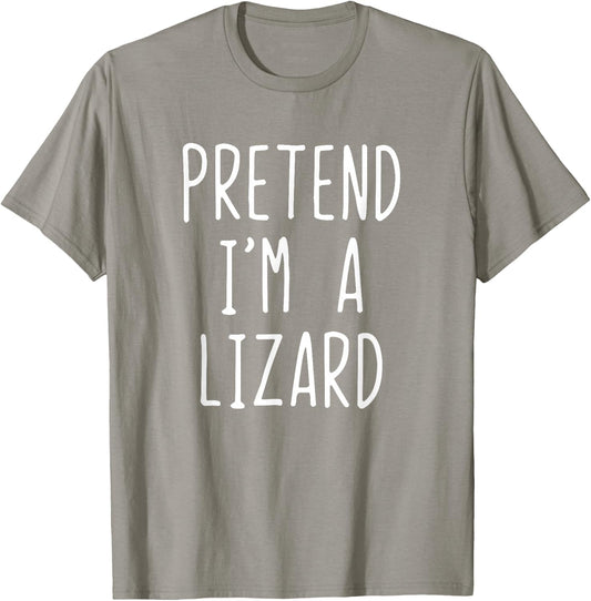 Pretend I'm Lizard Costume Halloween Funny Lazy Adult Kids T-Shirt - T-Shirt | Sand