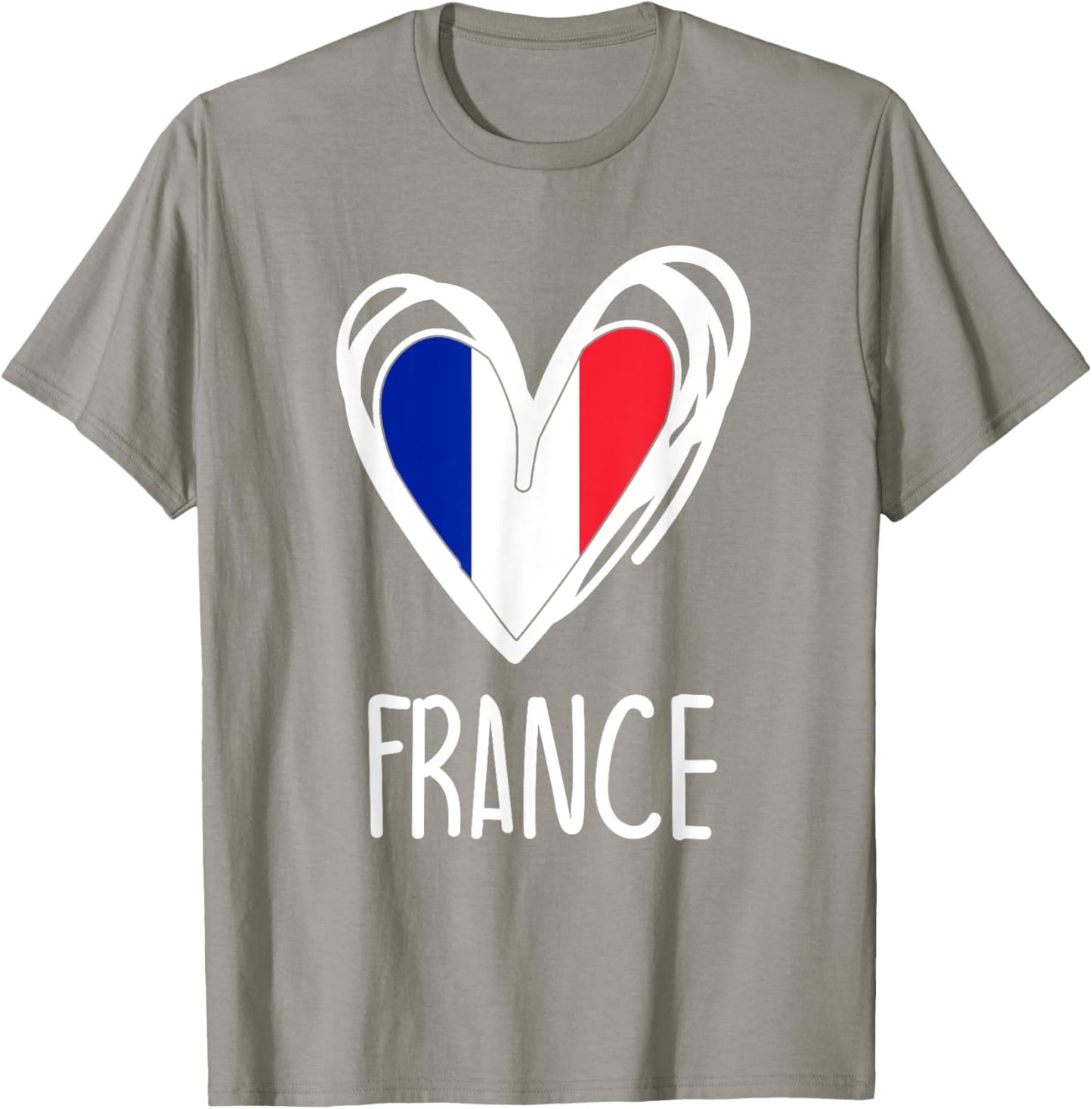 Patriotic France Pride Cute Heart French Flag Kids Girls T-Shirt - T-Shirt | Sand