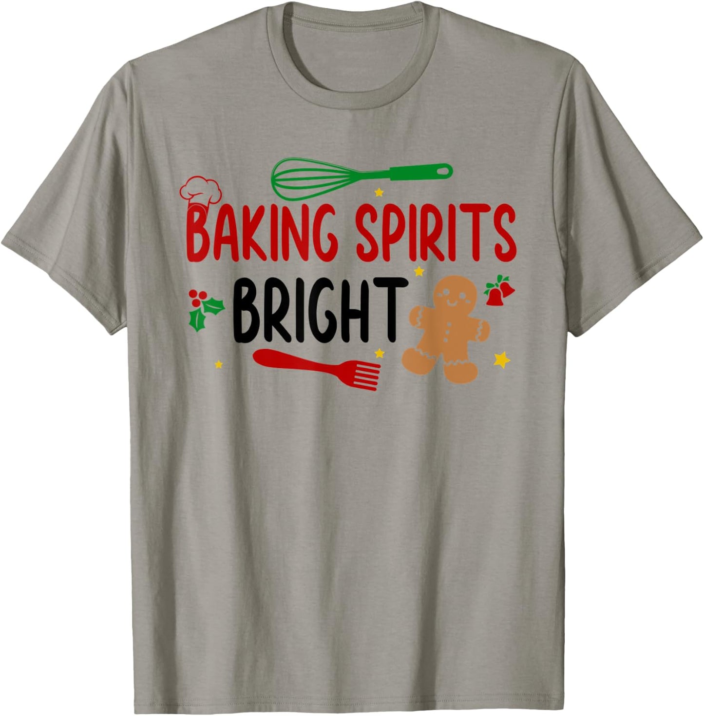 Merry Christmas Cooking Baking Team Baking Spirits Bright T-Shirt - T-Shirt | Sand