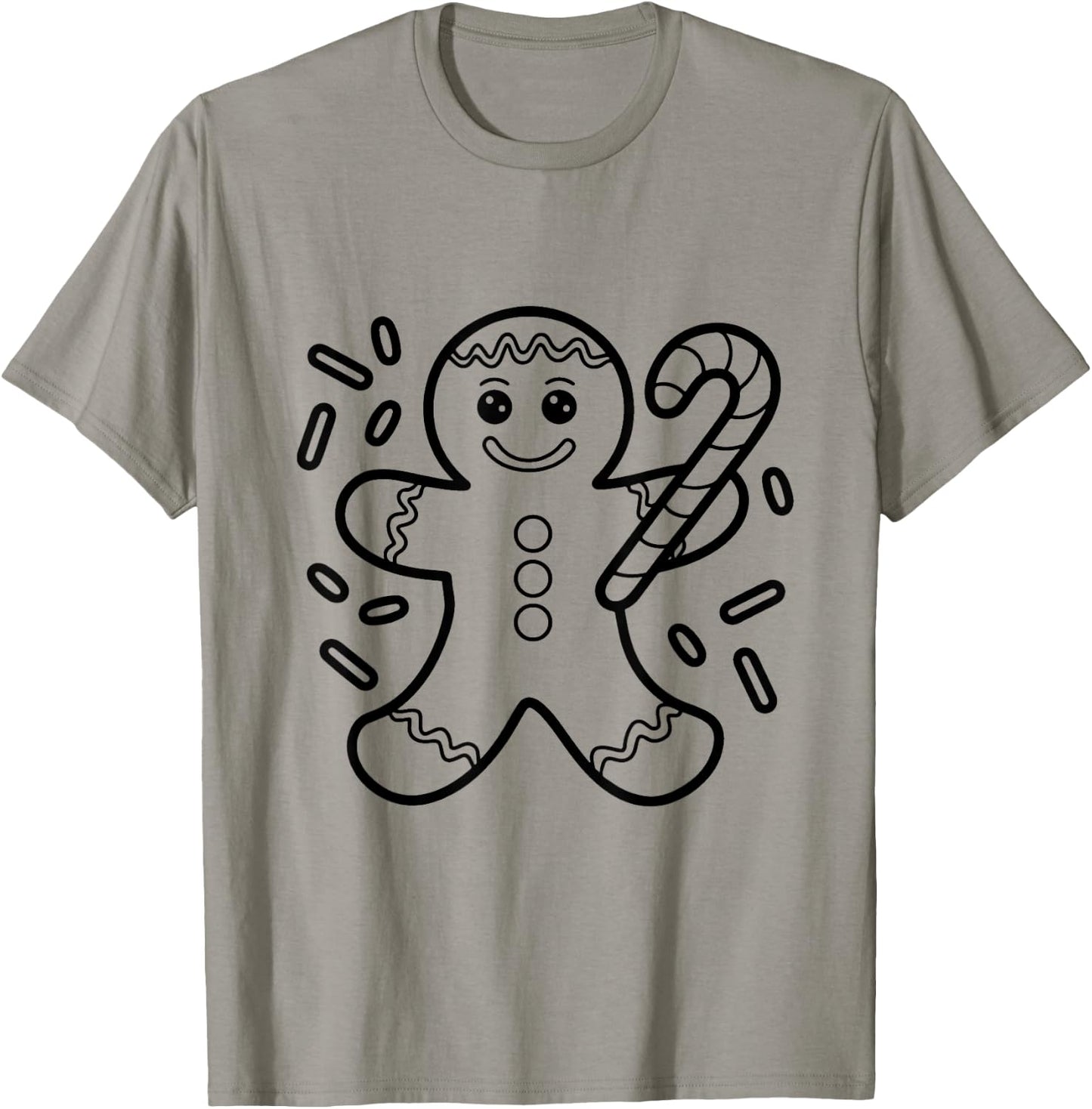 Christmas Gingerbread Man Color Your Own Craft for Kids T-Shirt - T-Shirt | Sand