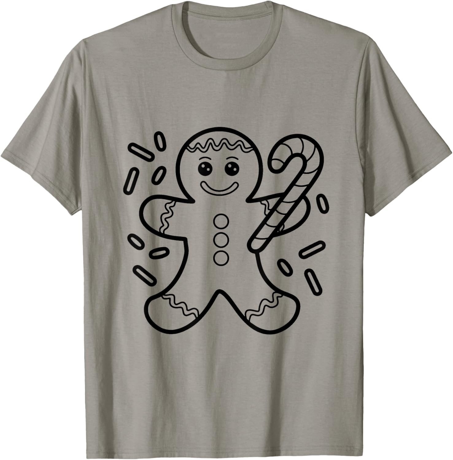 Christmas Gingerbread Man Color Your Own Craft for Kids T-Shirt - T-Shirt | Sand