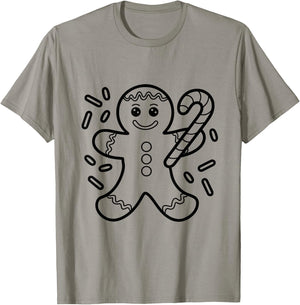 Christmas Gingerbread Man Color Your Own Craft for Kids T-Shirt - T-Shirt | Sand